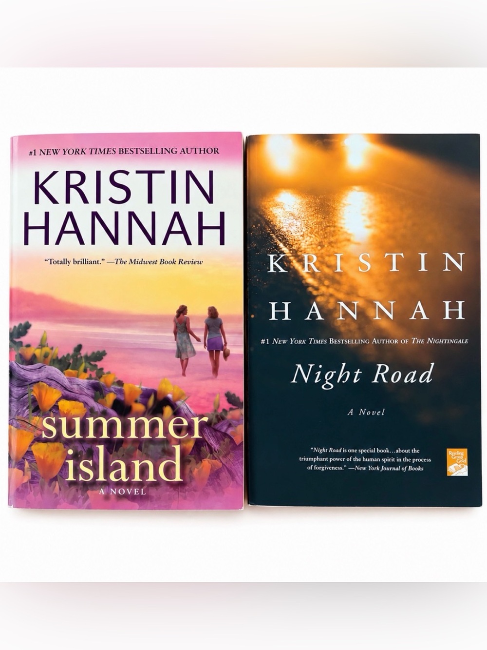 Kristin Hannah book bundle paperback Summer Island and Night Road